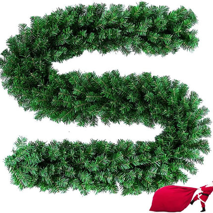 9 Feet Christmas Garland 260 Branches Xmas Artificial Decorations for Doors Stairs Fireplace