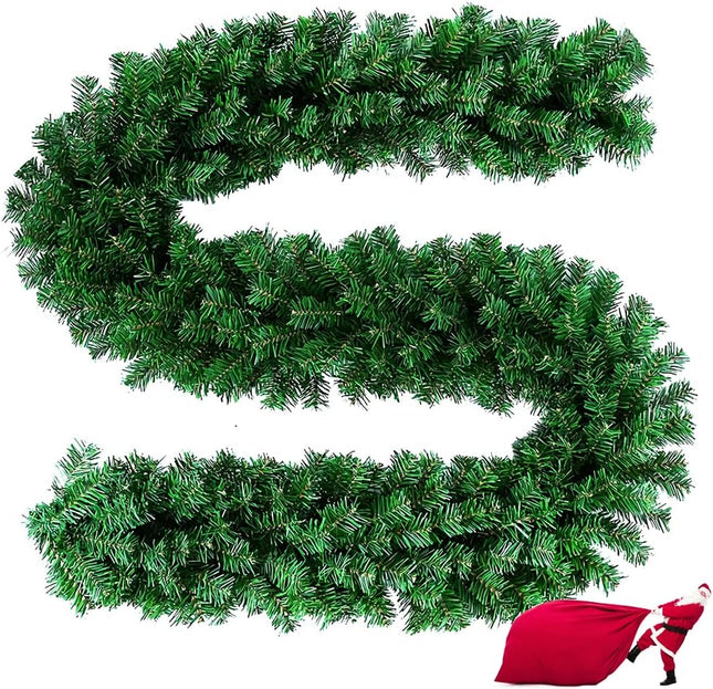 9 Feet Christmas Garland 260 Branches Xmas Artificial Decorations for Doors Stairs Fireplace