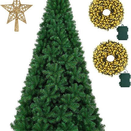 KTKDE 6ft Premium Artificial Holiday Christmas Tree w/ 1005 Branch Tips1pcs Tree top Star 200 Led Battery Operated String Lights,for Home Festival Celebration Perfect Choice for Xmas Decoration