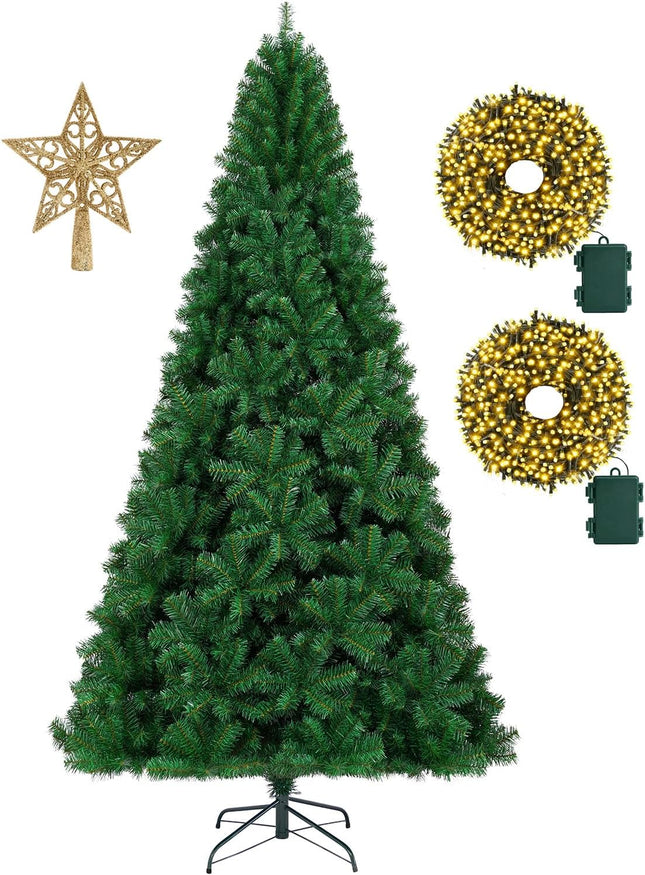 KTKDE 6ft Premium Artificial Holiday Christmas Tree w/ 1005 Branch Tips1pcs Tree top Star 200 Led Battery Operated String Lights,for Home Festival Celebration Perfect Choice for Xmas Decoration