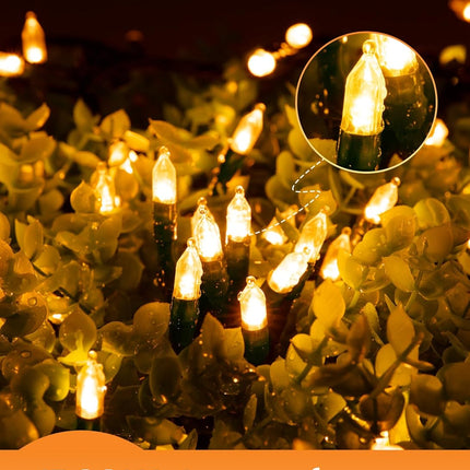 Brightown LED Christmas Mini Lights, 39Feet 100 LED Clear Bulbs String Lights with 8 Light Modes, Connectable Fairy Lights Plug in for Outdoor Xmas Trees Garland Wreath Holiday Decorations, Warm White