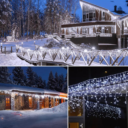 Minetom Icicle Lights for Outside, 100Ft 832 LED White Christmas Lights with 156 Drops, Icicle Christmas Lights Outdoor with Remote and Timer, Outdoor Christmas Lights for House Roof, Pure White