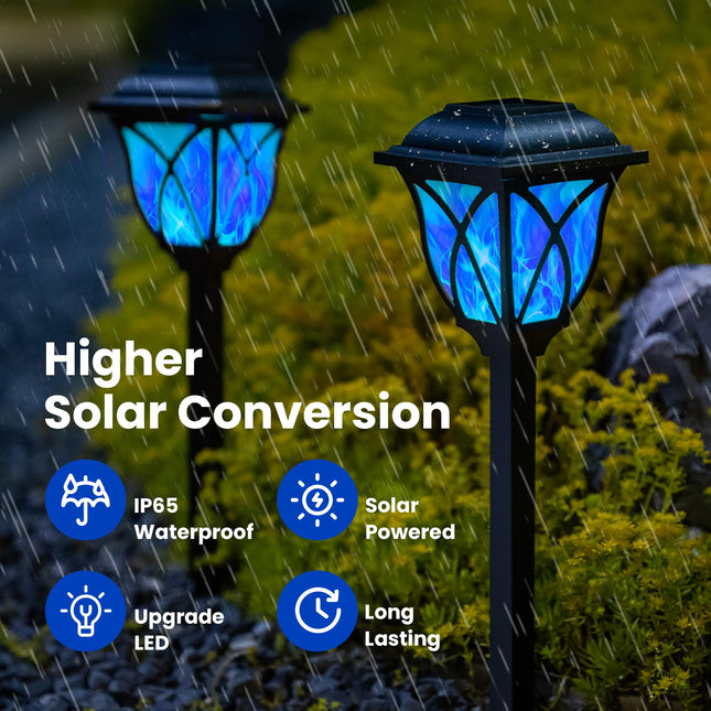 Solar Christmas Lights Garden Decor Solar Torch Lights, Solar Lights Outdoor Waterproof, 8 Pack Flickering Flame LED Lights, Outdoor Decor for Porch, Garden, Camp, Path, Yard, Patio, Balcony