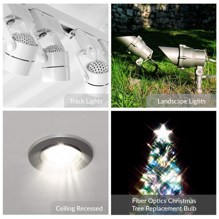 Simba Lighting LED MR11 Flood Light Bulbs (10 Pack) 12V 3W 20W Halogen Replacement 2-Pin 240lm for Landscape, Accent, Track Lights, and Christmas Tree Fiber Optics, GU4 Bi-Pin Base, 5000K Daylight