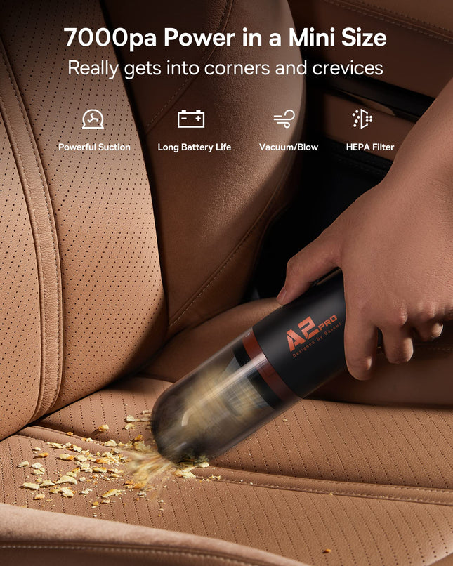 Baseus Handheld Vacuum Cleaner, Car Vacuum Cordless Rechargeable With 65Db Ultra Low Noise And 3H Typec Fast Charging, Mini Portable Hand Held Vacuum Small Vac For Dog Hair,Keyboard,Car A2 Pro