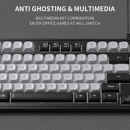 Camiysn Gaming Keyboard and Mouse Combo, 98-Key Layout Rainbow LED Backlit Keyboard and Mouse Gaming Headset Bundle, 3-in-1 Gamer Gift for PC Laptop, Black & Grey
