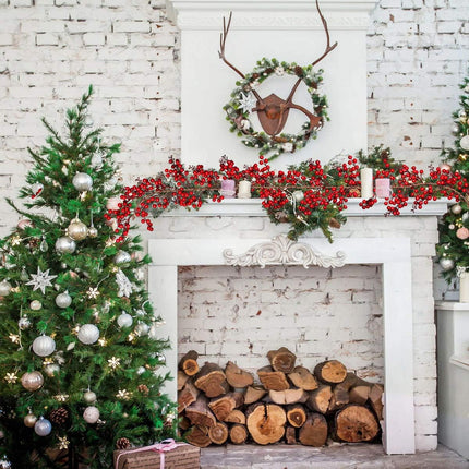 DearHouse 6FT Red Berry Christmas Garland, Artificail Garland Indoor Outdoor Garden Gate Home Decoration for Winter Holiday Year Decor