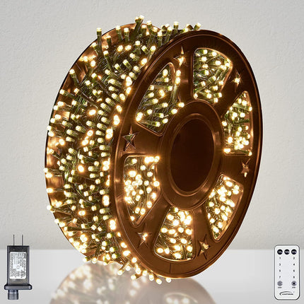 LIGHTSHARE 1000LED 328FT String Lights Warm White, 8 Modes 30V Plug in Fairy Lights with Remote Control for Home Garden Yard Christmas Wedding Holiday Party Thanksgiving Festival Decoration
