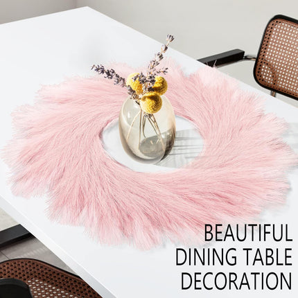 Hananona Artificial Pampas Wreath, 26" Pink Faux Pampas Decor for Boho Style Weding, Spring Wreath Valentine's Day Home Decor (Pink)