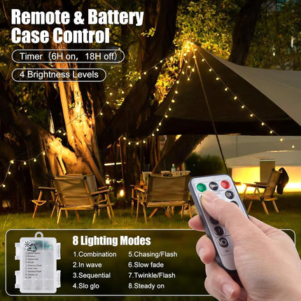 2 Pack Globe String Lights Battery Operated - 21 Feet 60 Led Fairy Lights, 8 Modes with Remote Mini Globe Lights for Indoor Outdoor Bedroom Party Wedding Garden Christmas Tree Decor, Warm White