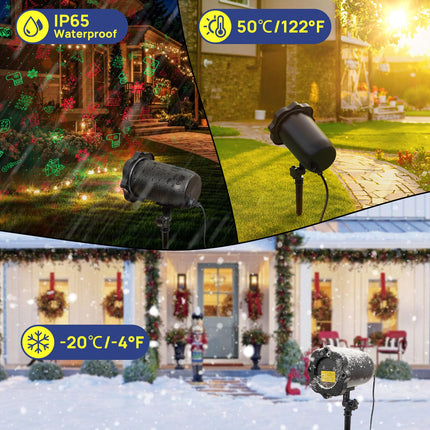 Christmas Projector Lights Outdoor, Christmas Laser Lights Outdoor with 16 Patterns, Waterproof, Timing for Christmas, Year, Birthday Party, Family Gatherings, Garden, Christmas
