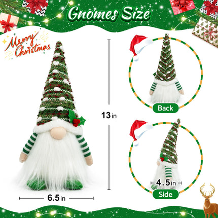 Gnome Christmas Decorations, Handmade Gnome Christmas Ornaments Swedish Tomte Elf Stuffed Dwarf for Home Holiday Decor, Thanksgiving Valentines Birthday Christmas Plush Gnome s for Women