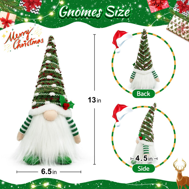Gnome Christmas Decorations, Handmade Gnome Christmas Ornaments Swedish Tomte Elf Stuffed Dwarf for Home Holiday Decor, Thanksgiving Valentines Birthday Christmas Plush Gnome s for Women