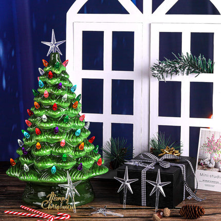6 Pieces Star Ceramic Christmas Tree Light Plastic Light Decoration for Christmas Tree Ornaments (Clear)