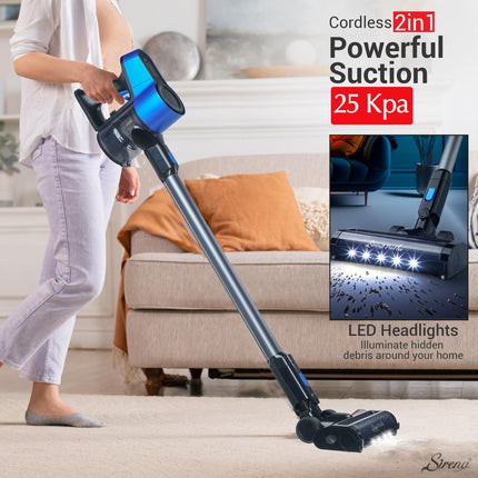Sirena Proflex Petvac 2In1 Cordless Stick Vacuum Cleaner With Motorized Pet Brush For Pet Hair Removal, Multisurface Cleaning, And Portable Convenience