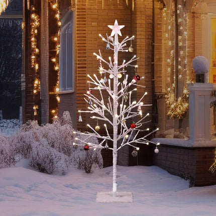 VINGLI 4ft Pre-lit Artificial Lighted Christmas Tree with 80 Warm White Lights,Star Topper, Xmas Tree Holiday Party Decorations with Sturdy Metal Stand