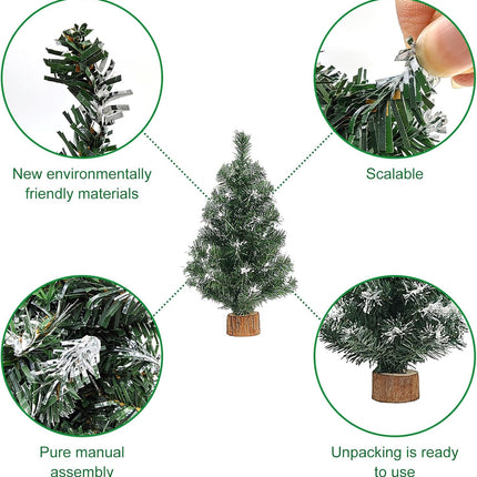 5 Pack Tabletop Artificial Mini Xmas Pine Tree Miniature Pine Christmas Tree with Base for Christmas Winter Mantel Holiday Indoor Home Kitchen Dining Table Decorations