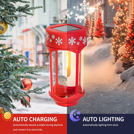 6 Pack Solar Christmas Pathway Lights - Christmas Decorative Lights Waterproof & Auto On/Off Xmas for Garden Landscape Patio Yard Walkway Decor