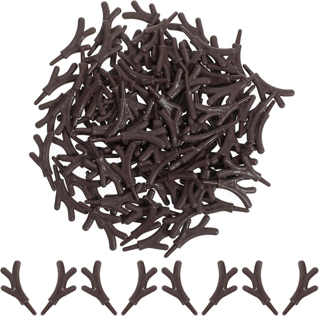 Operitacx 100pcs Mini Snowman Hand, Plastic Antlers Branch Christmas Snowman Hand for DIY Snowman Christmas Accessories