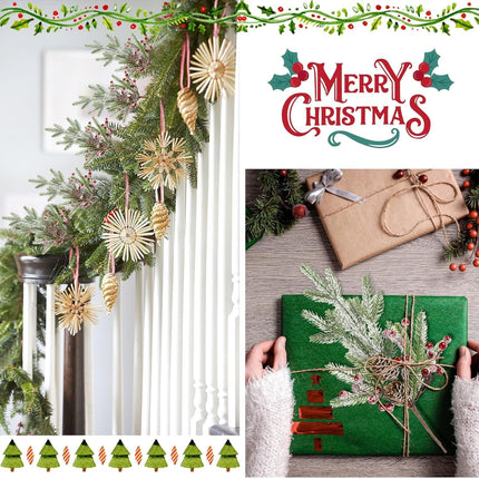 Topotdor 4 Pack Christmas Floral Pine Picks Artificial Red Berry Stems 16.5" Snowy Christmas Pine Branches w/Pinecones for Xmas Tree Floral Arrangement DIY Craft Holiday Table Centerpieces