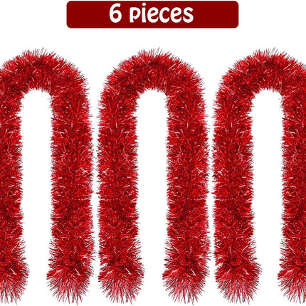 Boao 39.6 FT Christmas Tinsel Garland Christmas Tree Decorations Garland Glitter Tinsel Twist Garland Shiny Hanging Decoration for Party Supplies Xmas Tree Home Stairs Indoor Outdoor Decor