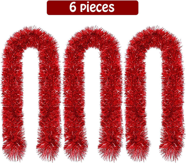 Boao 39.6 FT Christmas Tinsel Garland Christmas Tree Decorations Garland Glitter Tinsel Twist Garland Shiny Hanging Decoration for Party Supplies Xmas Tree Home Stairs Indoor Outdoor Decor