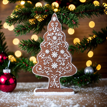 Christmas Tree Decorations Indoor Gingerbread Decor Table Top Christmas Decorations Resin 6 2.25 10 Inch Gingerbread Tree Christmas Kitchen Tabletop Xmas Tree Decor