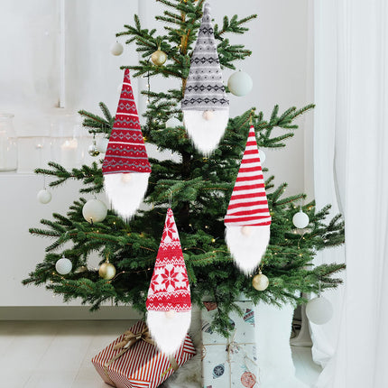 4 Pack Christmas Gnome Wine Bottle Covers Handmade Tomte Swedish Gnomes Wine Bottle Toppers Decorative for Holiday Xmas Year Dining Table Decor Party