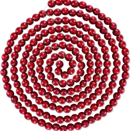 9 Foot Cranberry Burgundy Wood Bead Christmas Garland Wooden Christmas Tree Garland Perfect for Rustic Natural Farmhouse Trees Garland Christmas Decorations for Indoor Use