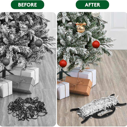8PCS Christmas Light Storage Holder, Holiday Light Organizer Reels Plastic Rope Winder String Light Storage for Tree Lights Extension Cord Beads Garland(Black)