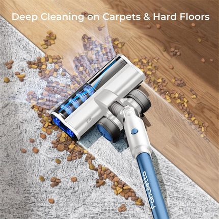 Fabuletta 35Kpa Cordless Vacuum Cleaner: 450W Stick Vacuum Cleaner With Brushless Motor Headlights, 55 Mins Runtime, Edge Cleaning, Wireless Household Vacuum Cleaner For Pet Haircarpethard Floor