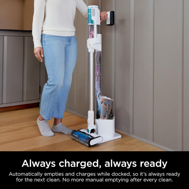 Shark Clean & Empty – Lightweight Cordless Vacuum Cleaner With Hepa Filter, Powerful Suction, Portable, Rechargeable, Autoempty System, Stick Vacuum For Pet Hair, Carpets & Hardfloor, White, Bu3521