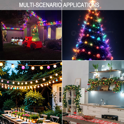 G40 LED Replacement Light Bulbs E12 Shatterproof Globe Bulbs 1W String Light Bulbs 1.5 Inch Dimmable Light Bulbs (25 Pack, Multi-Colored)