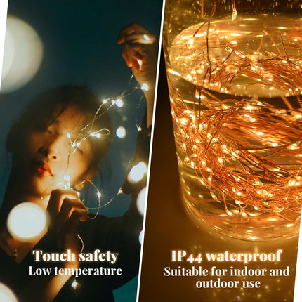 Battery Operated Christmas Lights, 20FT Garland Lights 200 Led Fairy Lights with Remote 8 Modes Christmas Fairy Lights Waterproof Fairy Lights for Bedroom Christmas Tree Wreath Decorations
