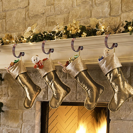 YOFIT Christmas Stocking Holders for Mantle Set of 6, Adjustable and Lightweight Stocking Hanger, Multi-Use Stocking Hooks for Fireplace Mantel Christmas Home Xmas Party Decor