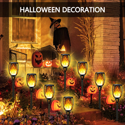 4PCs Solar Torch Lights Outdoor, 43 inch 96 LED, Waterproof Landscape Garden Pathway Light with Vivid Dancing Flickering Flames, with Auto On/Off Dusk to Dawn, for Christmas Lights Decoration