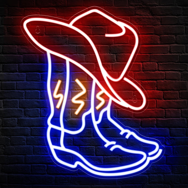 Kavaas Cowboy Boot Neon Sign, Neon Cowboy Hat Sign for Wall Decor Western Neon Sign for Bedroom, Bar, Office, Man Cave - Best s for Rodeo Enthusiast, Birthday, Christmas