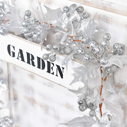 Artiflr Silver Berry Christmas Garland, 6Foot Flexible Artificial Berry Garland for Indoor Outdoor Home Fireplace Decoration for Winter Christmas Holiday Year Decor