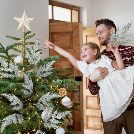 60 Pcs Christmas Artificial Faux Cedar Branches 12.6 Inch Artificial Green Cedar Sprigs Artificial Pine Branches Faux Cedar Garland Christmas Picks for Xmas Holiday Wedding Home Wreath (Snowy)