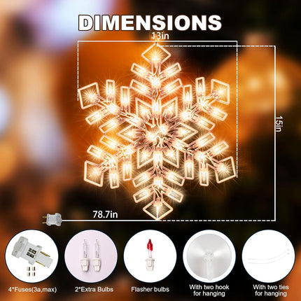 Lighted Snowflake Christmas Window Silhouette Decoration Christmas Lights for Christmas,Party,Home,Patio Lawn,Garden