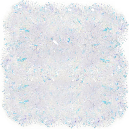 26.2 Feet Iridescent White Holiday Tinsel Garland for Christmas, Birthday, Weddings, Party Decorations, Xmas Foil Tinsel Garland for All-Season Home Indoor Outdoor Party Supplies(Iridescent White)