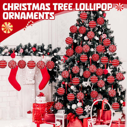 Poen 12 Pcs Christmas Ball Ornaments 2.76 Inch Hanging Pearl Foam Christmas Tree Decorations Glitter Christmas Tree Ornaments Set for Wedding Party Tabletop Wreath Garland Decoration(Red)