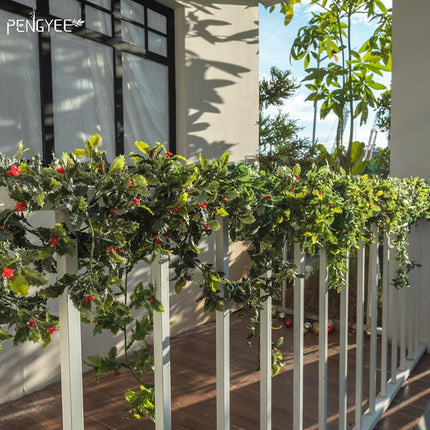 6 Pack 5.57ft Artificial Greenery Garland for Christmas Decorations, Leaf Garland for Room Decor, Fake Vines Hanging Plants for Home Bedroom Garden Wall Wedding Decor