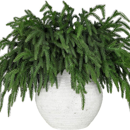 30 Pcs Realistic Christmas Pine Branches, Natural Droopy,Soft Bendable Christmas Pine Stems, Lifelike Cedar Stems for Vases, Wreaths,Garland Christmas Decorations，Christmas Thanksgiving Table Decor