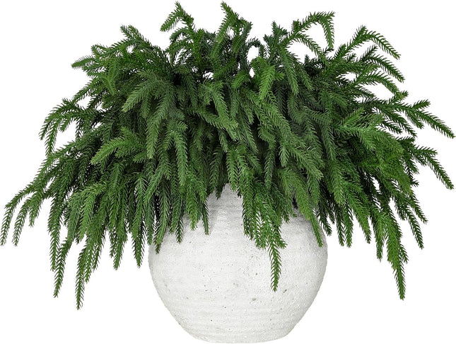 30 Pcs Realistic Christmas Pine Branches, Natural Droopy,Soft Bendable Christmas Pine Stems, Lifelike Cedar Stems for Vases, Wreaths,Garland Christmas Decorations，Christmas Thanksgiving Table Decor