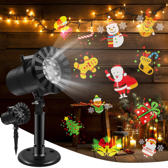 Christmas Projector Lights Outdoor, Brighter Projector Christmas,Waterproof Projector Light with 16 Replaceable Patterns,12 Theme,Decorations Projector Lights for Christmas Party Indoor