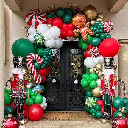 NISOCY Dark Green Latex Balloon Arch Kit, 102PCS 18In 12In 10In 5In Arch Garland for Festival Picnic Anniversary Birthday Green Theme Summer Jungle Forest Party Christmas Decoration with 33FT Ribbon