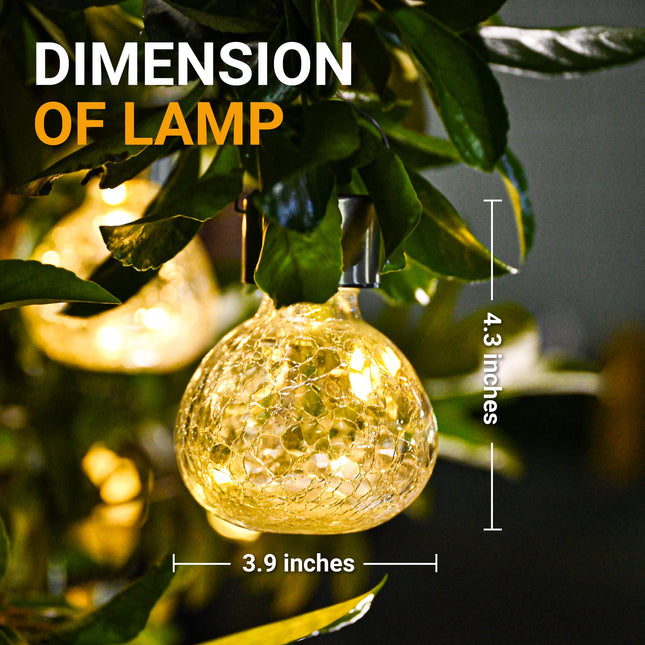 GIGALUMI Hanging Solar Lantern, 4 Pack Solar Christmas Decoration, Hanging Solar Lights Outdoor Waterproof, Garden Decor for Lawn, Garden, Yard, Tree (Warm White)