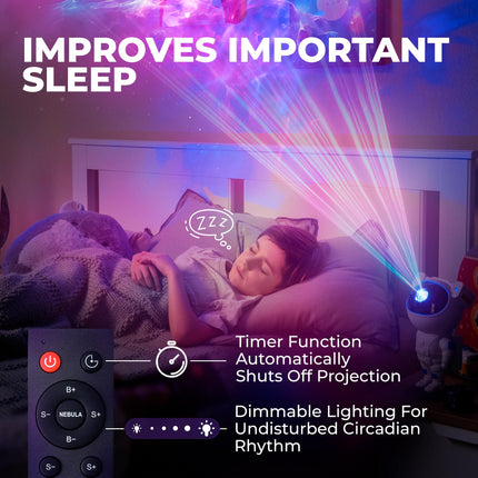Mind-Glowing Astronaut Galaxy Projector - Spaceman Projector with Remote, Timer, Star & Nebula Modes - Dimmable Astronaut Night Light for Kids - Christmas for 5 6 7 8 9 10 11 Year Old Boys