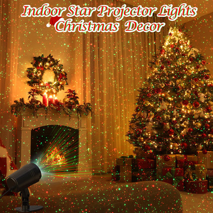 Christmas Projector Lights Outdoor, Firefly Show Christmas Decorations, Red and Green Stars Holiday Projector Lights, Waterproof Remote Timer, Garden Indoor Christmas Wedding Home Party